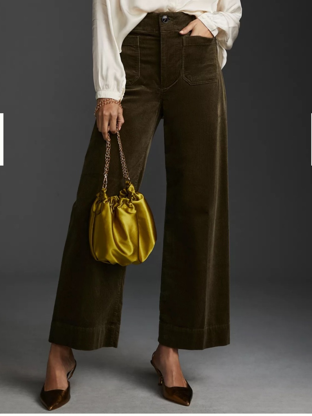 Anthropologie Colette Corduroy Crop Wide-Leg Pants